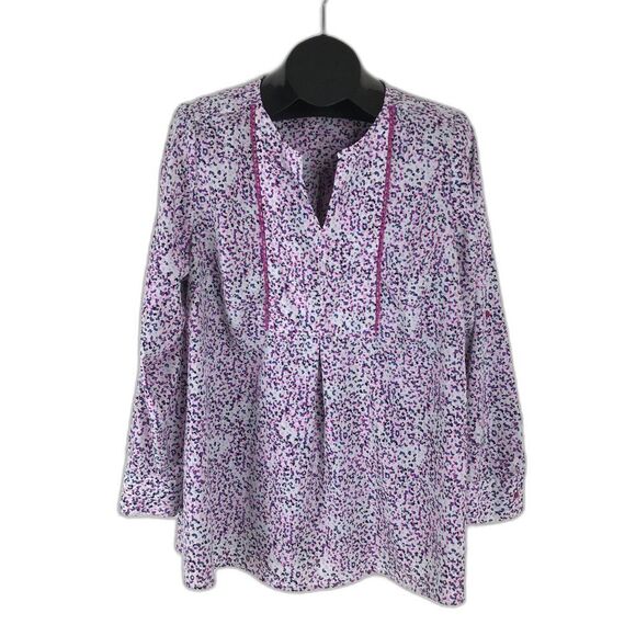 Lane Bryant Popover Tunic Blouse Women's Plus 14/16 Roll Tab Casual Spring Boho - Picture 1 of 12